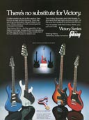 1982 promotional flyer for the Gibson Victory guitar and bass series
