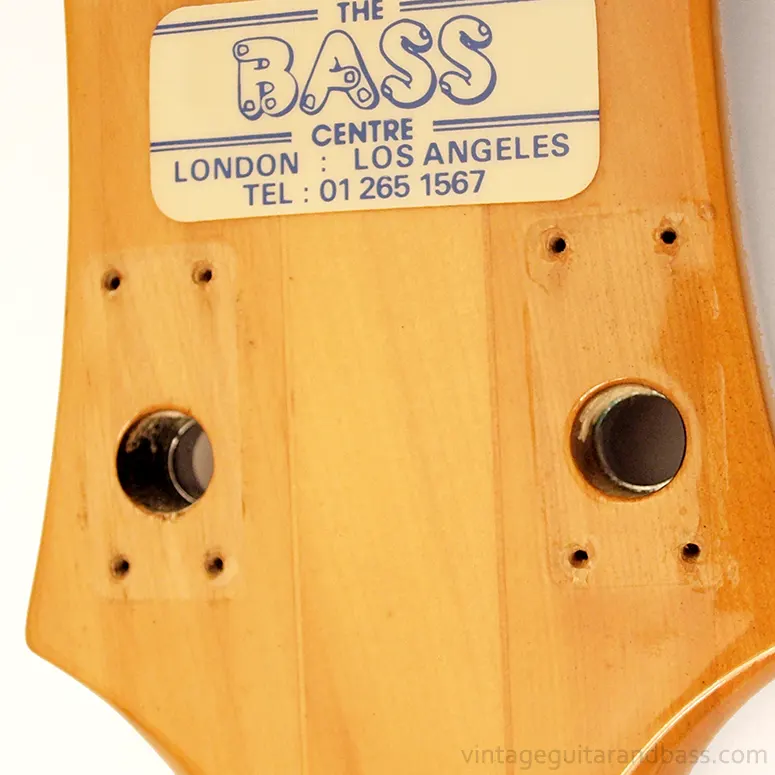 Matsumoku Epiphone bass headstock (reverse) with tuners removed