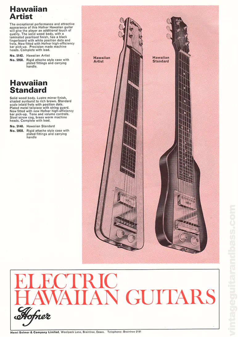 1971 Selmer "Guitars & Accessories" catalog page 41: Hofner Committee